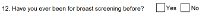 Preview of Recruitment questionnaire ('blue' version): Question 12