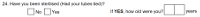 Preview of Recruitment questionnaire ('blue' version): Question 24