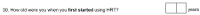Preview of Recruitment questionnaire ('blue' version): Question 30