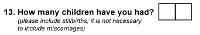 Preview of Recruitment questionnaire ('aqua' version): Question 13