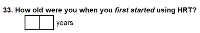 Preview of Recruitment questionnaire ('aqua' version): Question 33