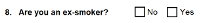 Preview of Recruitment questionnaire ('other' version): Question 8
