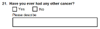 Preview of Recruitment questionnaire ('other' version): Question 21