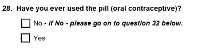 Preview of Recruitment questionnaire ('other' version): Question 28